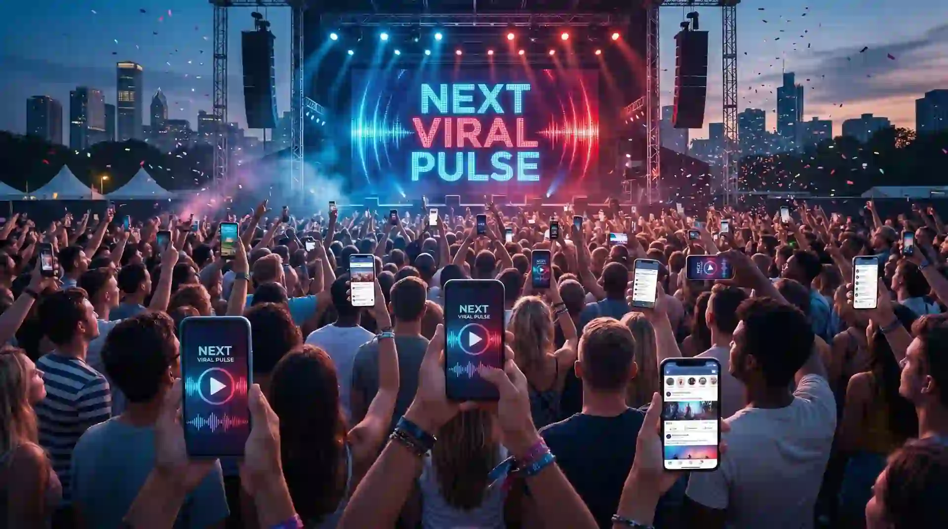 Trending music and viral videos featured on Next Viral Pulse homepage banner
